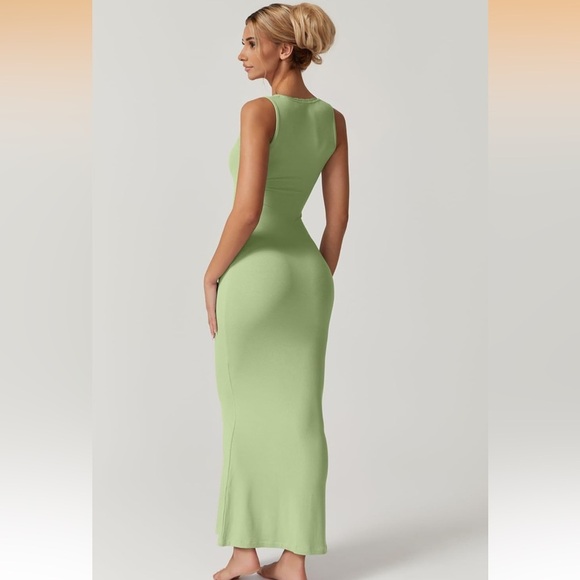 Women's Square Neck Long Maxi Dress Sleeveless Lounge Ribbed Full Length NWT M - Picture 4 of 6